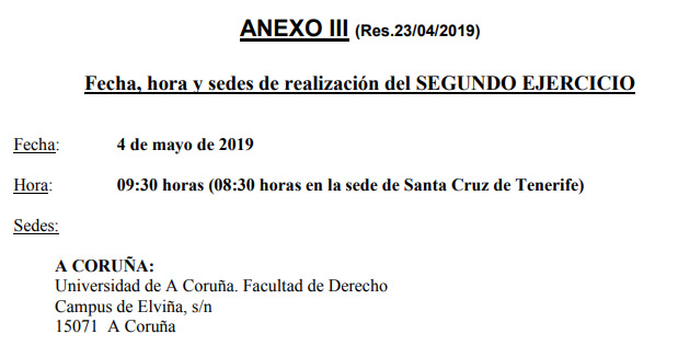 Fecha segundo ejercicio Agentes hacienda pública acceso libre.